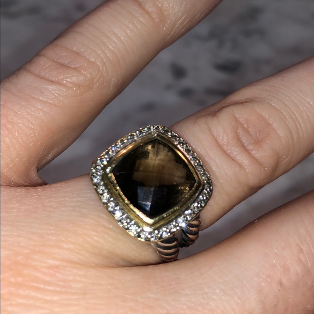 David Yurnan Smoky Quartz & Diamond Albion Ring - Picture 6 of 11